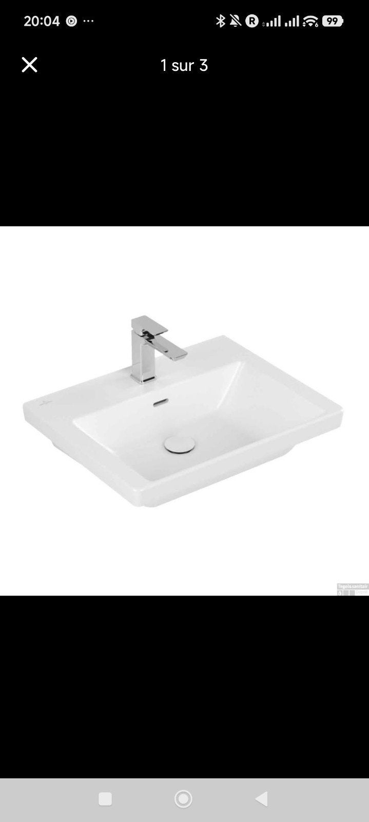 Évier Neuf Villeroy & Boch Subway 3.0 Blanc Ceramique, Maison & Meubles, Neuf, 25 à 50 cm, Lavabo ou Évier, Moins de 100 cm