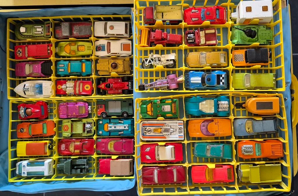 Étui à matchbox avec 48 matchbox vintage, Enlèvement ou Envoi