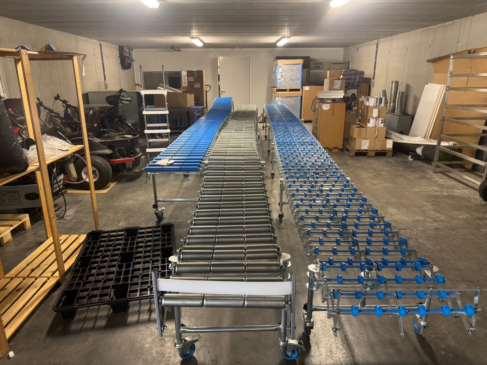 Pistes à rouleaux en accordéon de 8 à 10 mètres, Enlèvement
