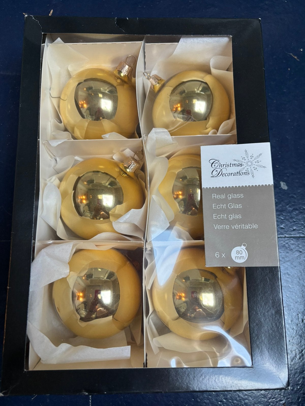 kerstboomversiering goud ballen en piek, Ophalen, Zo goed als nieuw