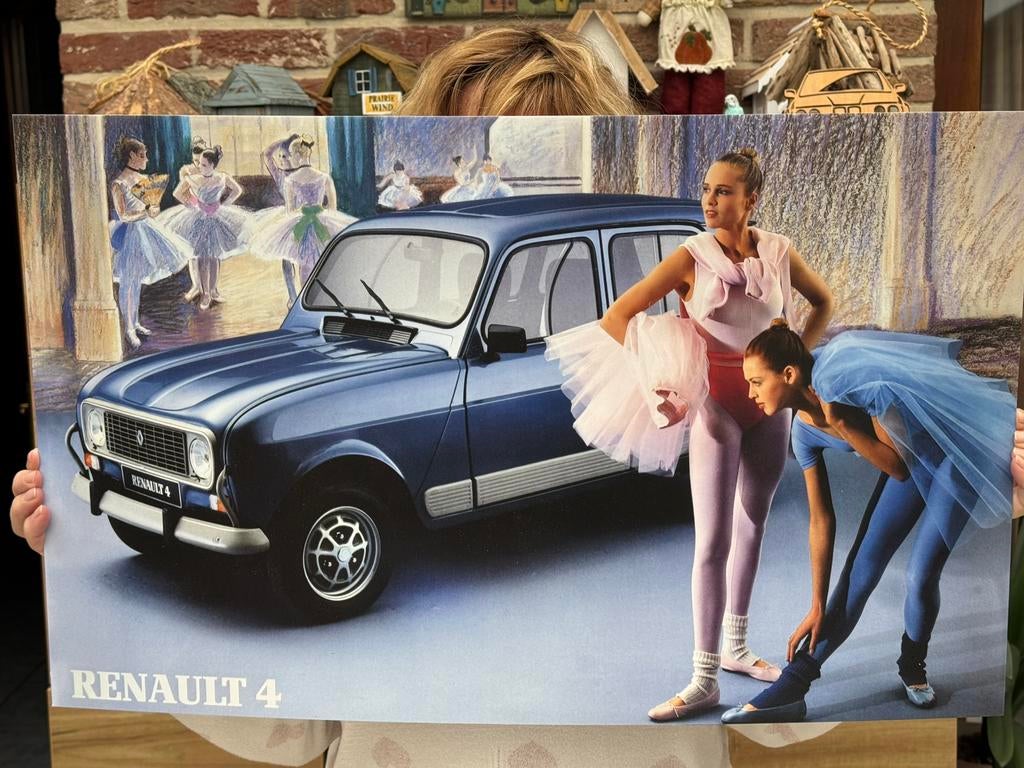 Renault 4, R4, 4L poster, Ophalen of Verzenden, Zo goed als nieuw