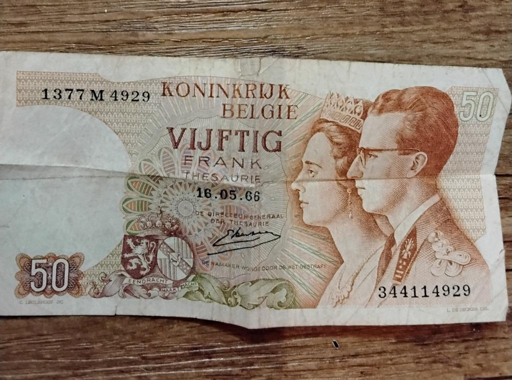 Briefje van 50 belgische franken, Postzegels en Munten, Ophalen of Verzenden, Los biljet