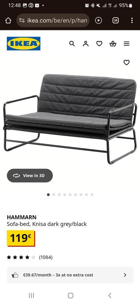 Ikea sofa bed hammarn, Huis en Inrichting, Slaapkamer | Slaapbanken, Ophalen
