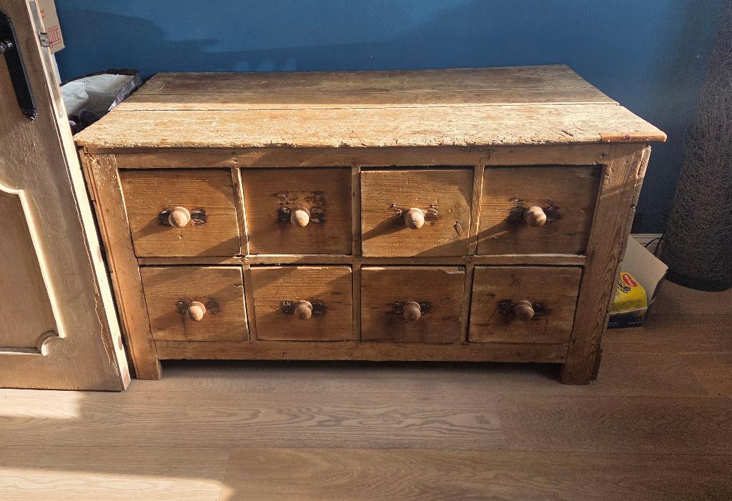 Authentieke massief houten boeren ladekast, Antiek en Kunst, Ophalen
