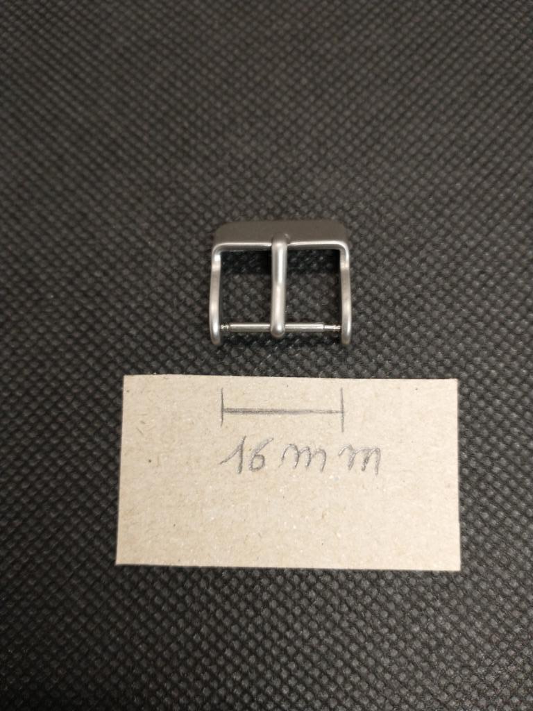 Horlogeband gesp 16mm mat zilver kleur, Ophalen of Verzenden, Zo goed als nieuw, Zilver