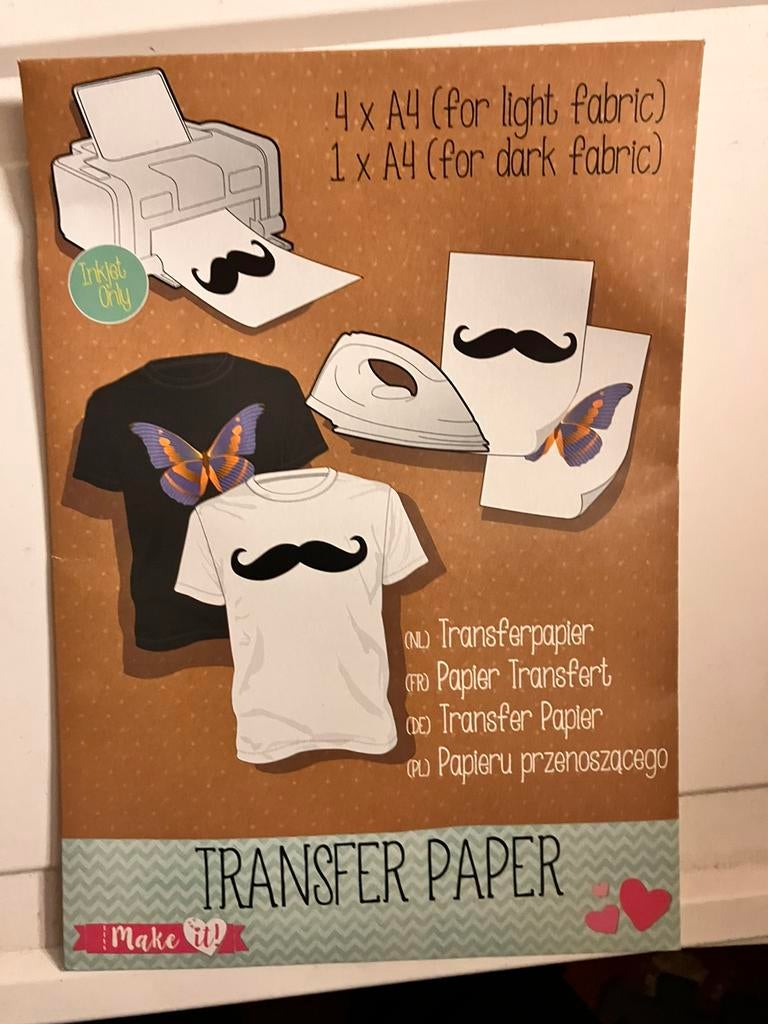 Transferpapier voor opstrijken op kledij, Ophalen of Verzenden