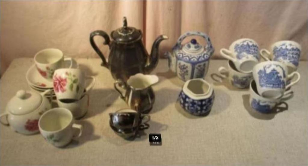 Beau lot de diverses pièces de vaisselle antique, Enlèvement ou Envoi