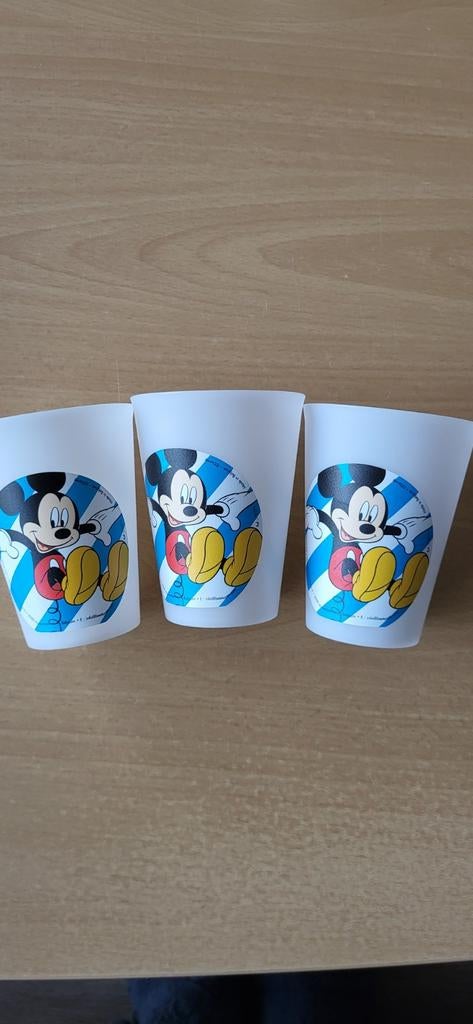 3 x  beker Mickey Mouse, beetosee NV, € 1/st, 3 voor € 2,50, Ophalen, Mickey Mouse, Nieuw