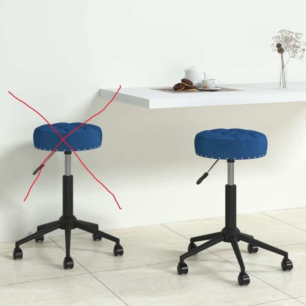 tabourets bleus  velours (x1)neuf, Enlèvement ou Envoi, Réglable en hauteur, Neuf, Fer