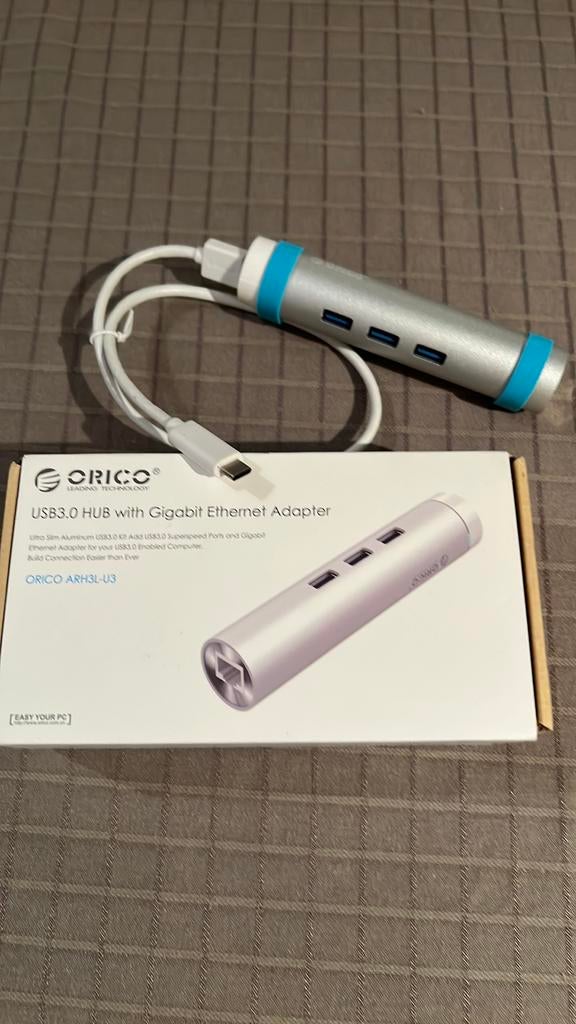 USB 3 port replicator met ethernet en 3 x USB3.0, Ophalen of Verzenden, Zo goed als nieuw