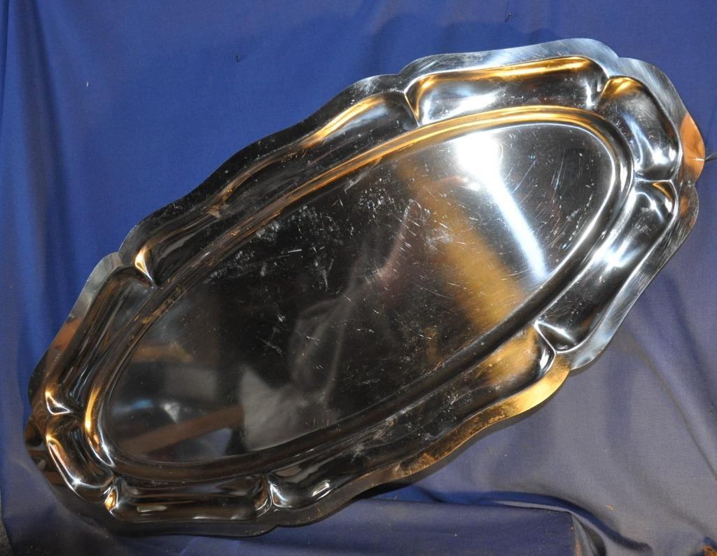 grand plat de présentation en inox 60 cm, Maison & Meubles, Enlèvement ou Envoi, Utilisé, Autres matériaux, Autres types