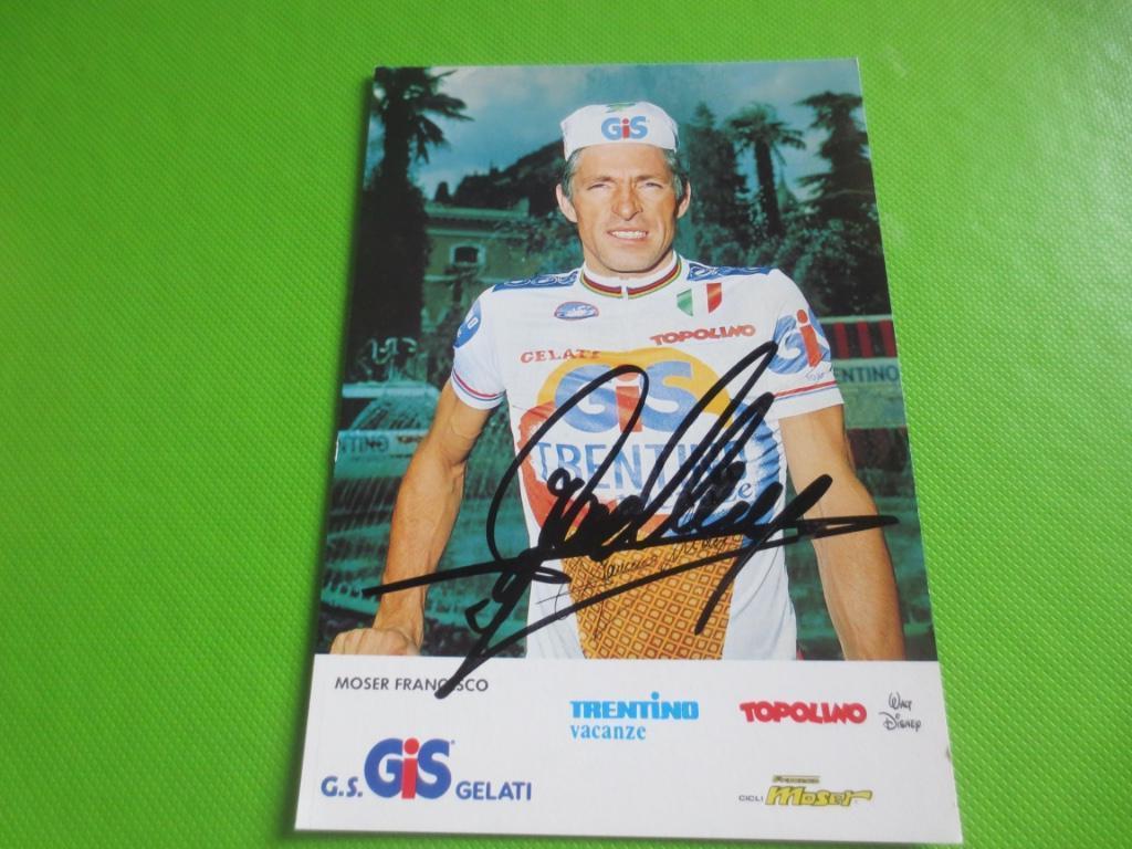 wielerkaart 1985 team gis francesco moser signe, Verzenden, Zo goed als nieuw