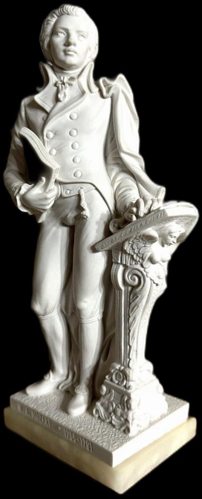 Mozart Buste Alabaster Beeld Klassiek, Antiek en Kunst, Verzenden