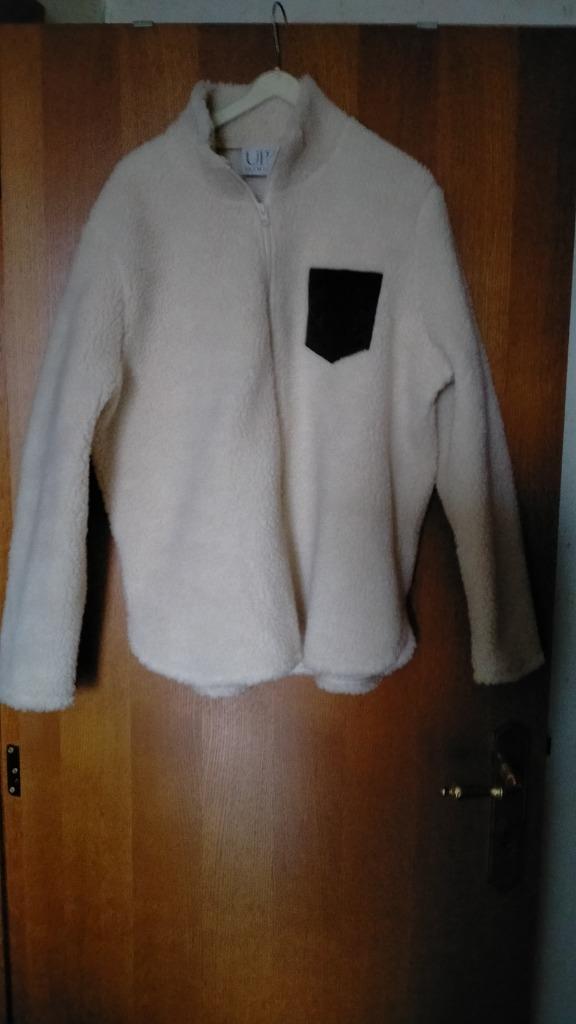 Nieuw crèmekleurig kort damesjasje in teddy,met rits;maat:XL, Up2Fashion, Enlèvement ou Envoi, Autres couleurs, Taille 42/44 (L)
