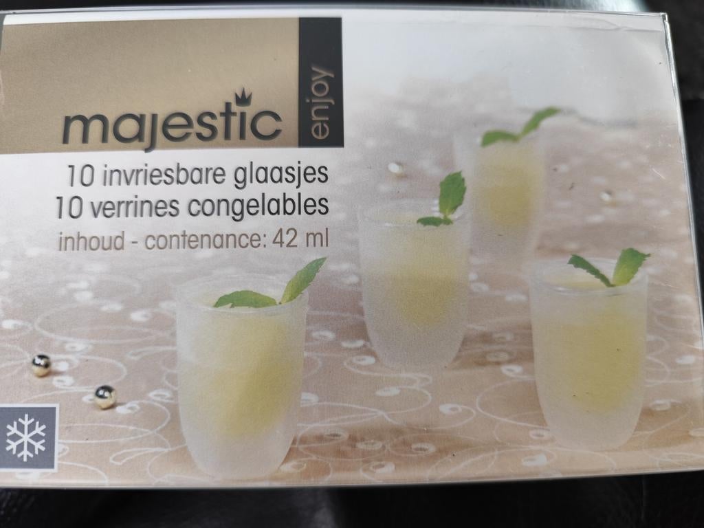 Glaasjes invriesbaar, 10 stuks, 42 ml. Voor aperitief of..., Ophalen, Nieuw