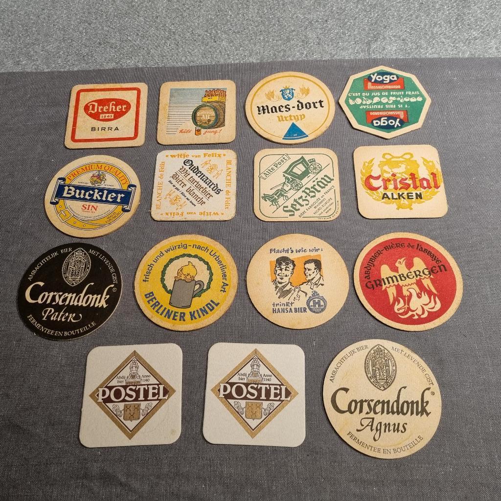 159 oude bierviltjes, Ophalen of Verzenden, Gebruikt, Viltje(s), Overige merken