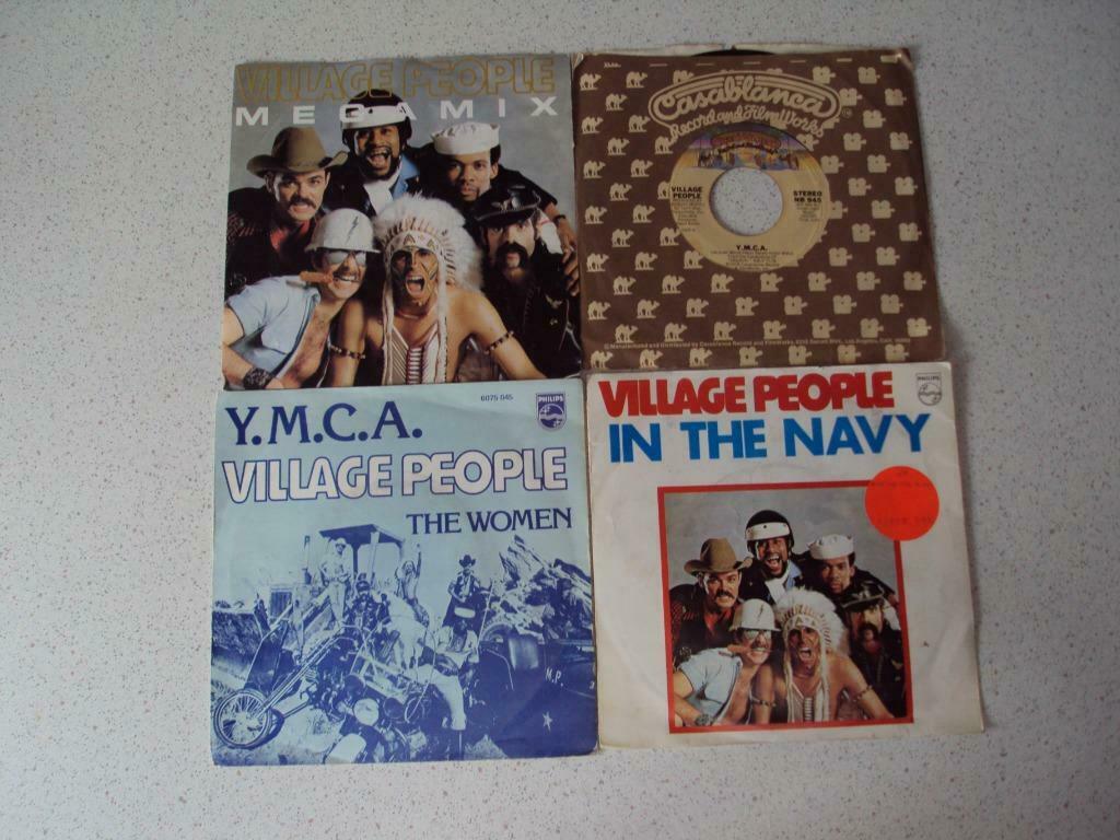 Part 7 - 4 Singeltjes van "Village People", Ophalen of Verzenden, 7 inch, Pop, Single