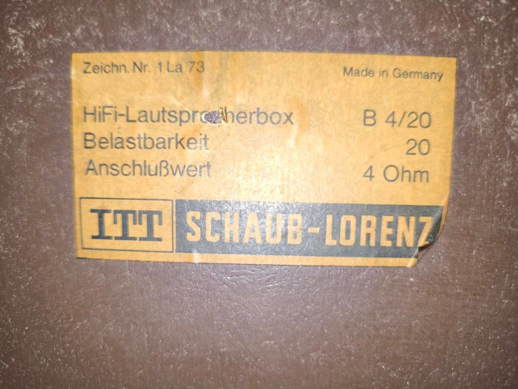 ITT SCHAUB-LORENZ B 4/20 40 OHM, Audio, Tv en Foto, Ophalen, Gebruikt