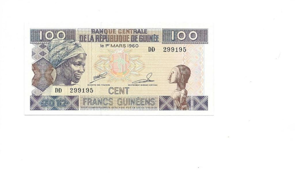 Guinée, 100 Francs 2012, UNC., Timbres & Monnaies, Billets de banque | Afrique, Enlèvement ou Envoi, Guinée, Billets en vrac