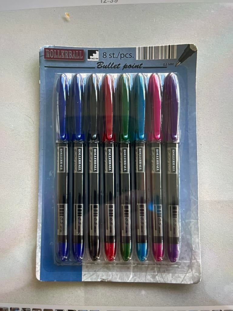 8 nieuwe Rolerball stiftjes Bullet Point, Ophalen of Verzenden, Zo goed als nieuw
