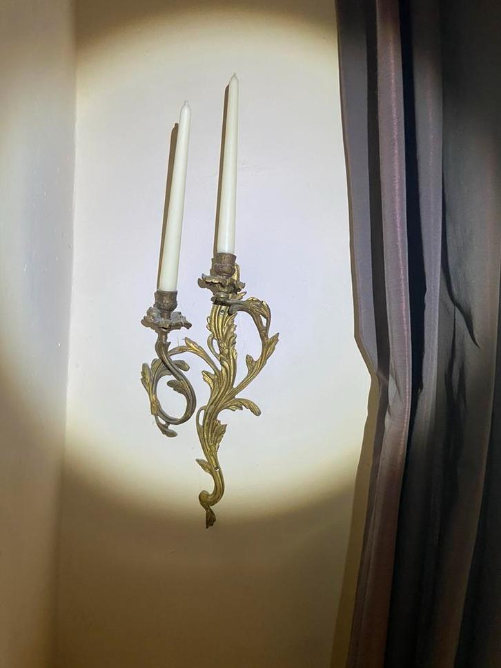 Paar wandkandelaars in rococo stijl, Ophalen of Verzenden