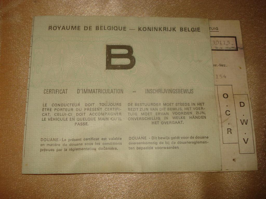 Ancien Certificat d'Immatriculation pour DAF 750, Ophalen of Verzenden