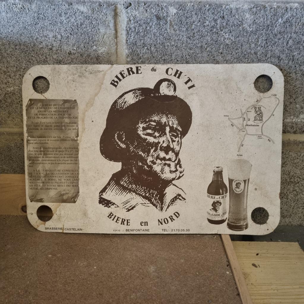 Publicité Bière du Ch'ti, Enlèvement ou Envoi, Utilisé, Panneau, Plaque ou Plaquette publicitaire, Autres marques