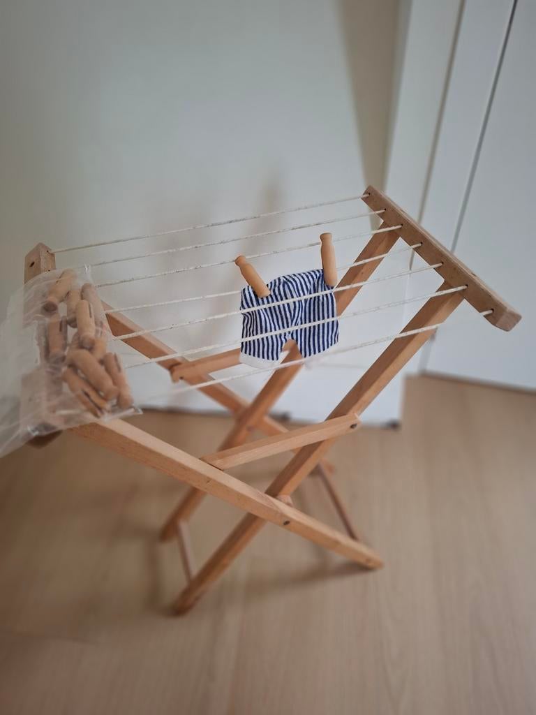Houten wasrek voor de poppenhoek, Kinderen en Baby's, Speelgoed | Poppen, Ophalen