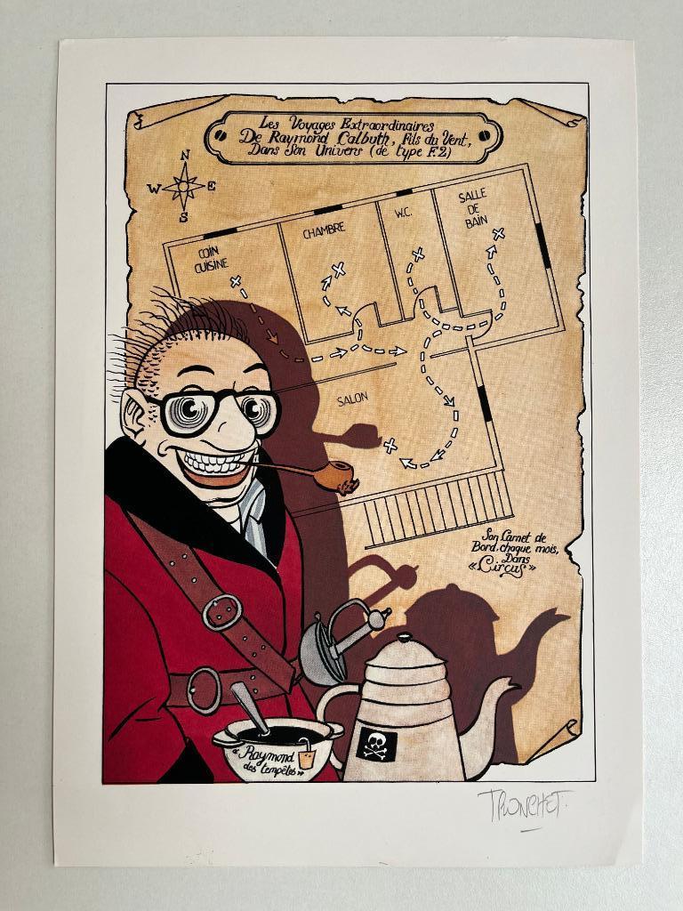 Tronchet - gesigneerde ex-libris - Raymond Calbuth - Glénat, Verzenden, Tronchet