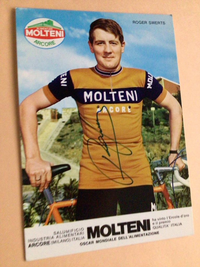 wielerkaart  1973 team molteni  roger swerts signe, Verzenden, Zo goed als nieuw