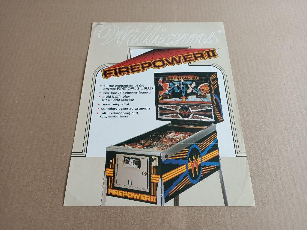 Flyer: Williams Firepower II (1983) Flipperkast, Envoi, Flipper (jeu), Williams