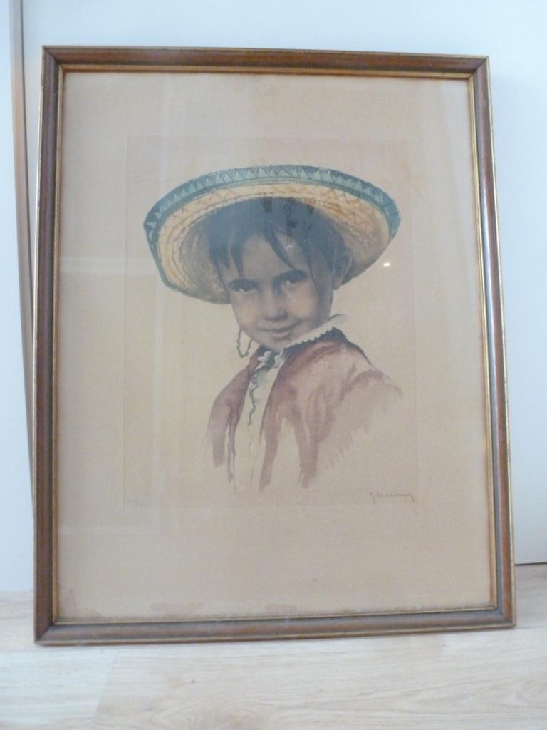 Litho - "Mexicaanse Lieve Jongen" - Hebbelinck, Antiek en Kunst, Kunst | Litho's en Zeefdrukken, Ophalen