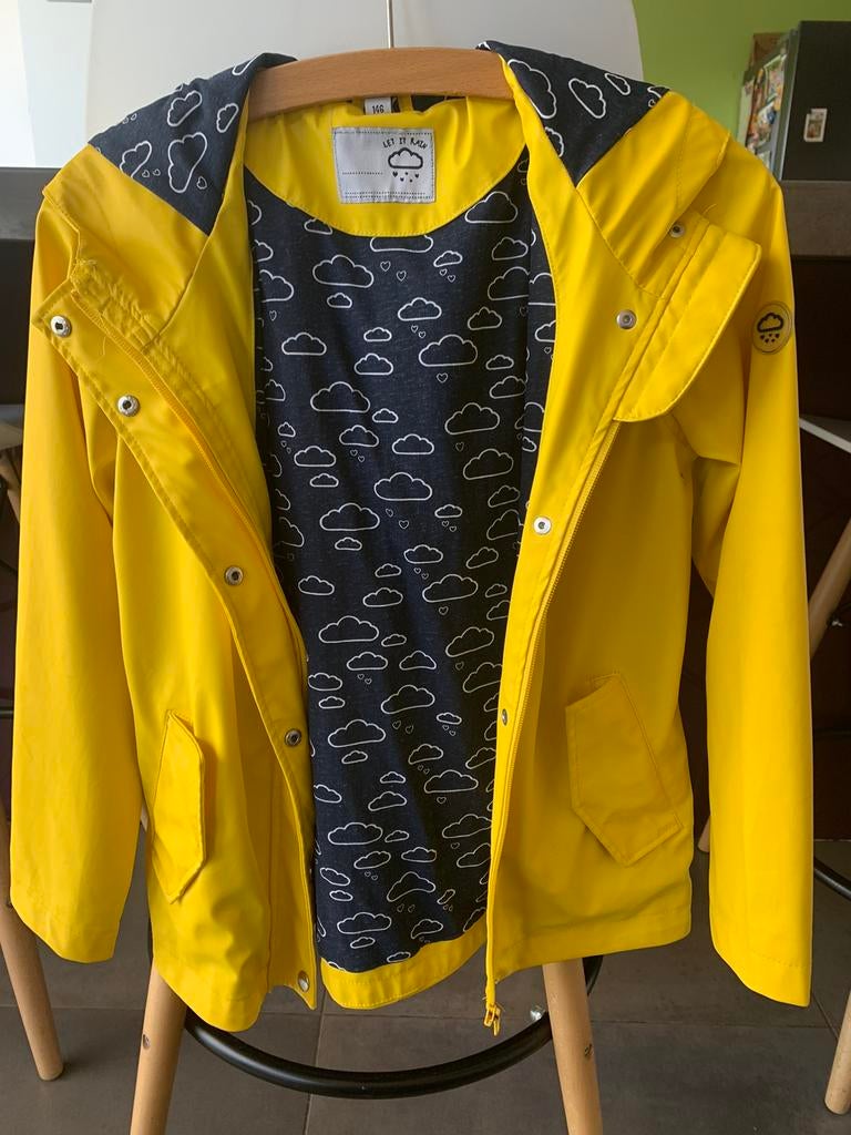 Regenjacket van pocopiano maat 146 kleur geel, Ophalen of Verzenden, Zo goed als nieuw