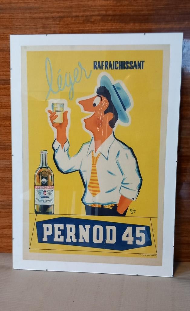 RARE Ancienne affiche Pernod 45 Paly, Enlèvement ou Envoi