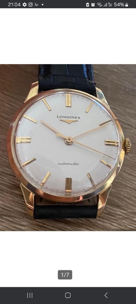 Montre Longines Automatic or 18k, Handtassen en Accessoires, Horloges | Antiek, Ophalen, Met bandje, Polshorloge, 1930 tot 1960