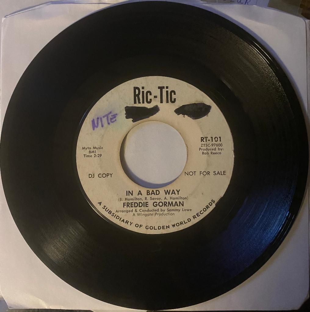 Freddie Gorman op een slechte manier Label Ric Tic Records, Cd's en Dvd's, Vinyl | R&B en Soul, Gebruikt, 7 inch, Ophalen of Verzenden