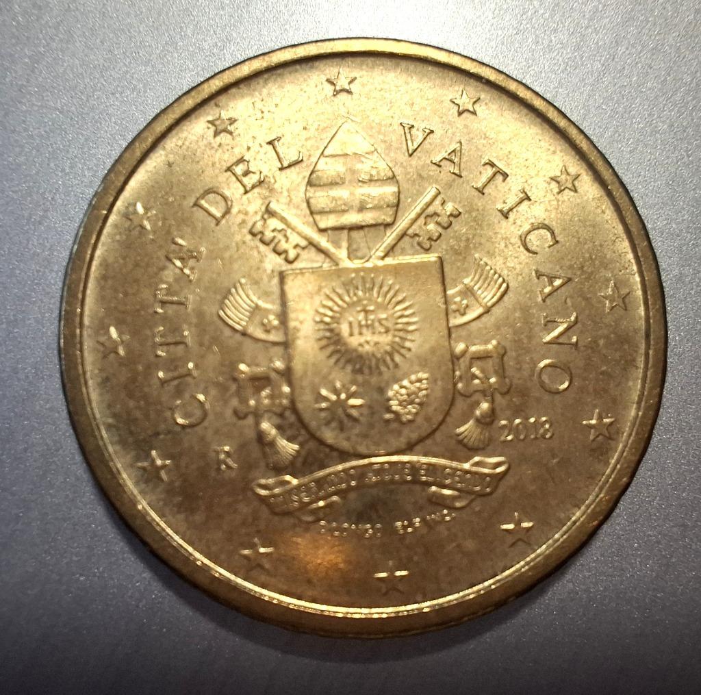 Officiële munt van 50 cent van het Vaticaan 2018 - Wapen, Verzenden, Vaticaanstad, 50 cent, Losse munt