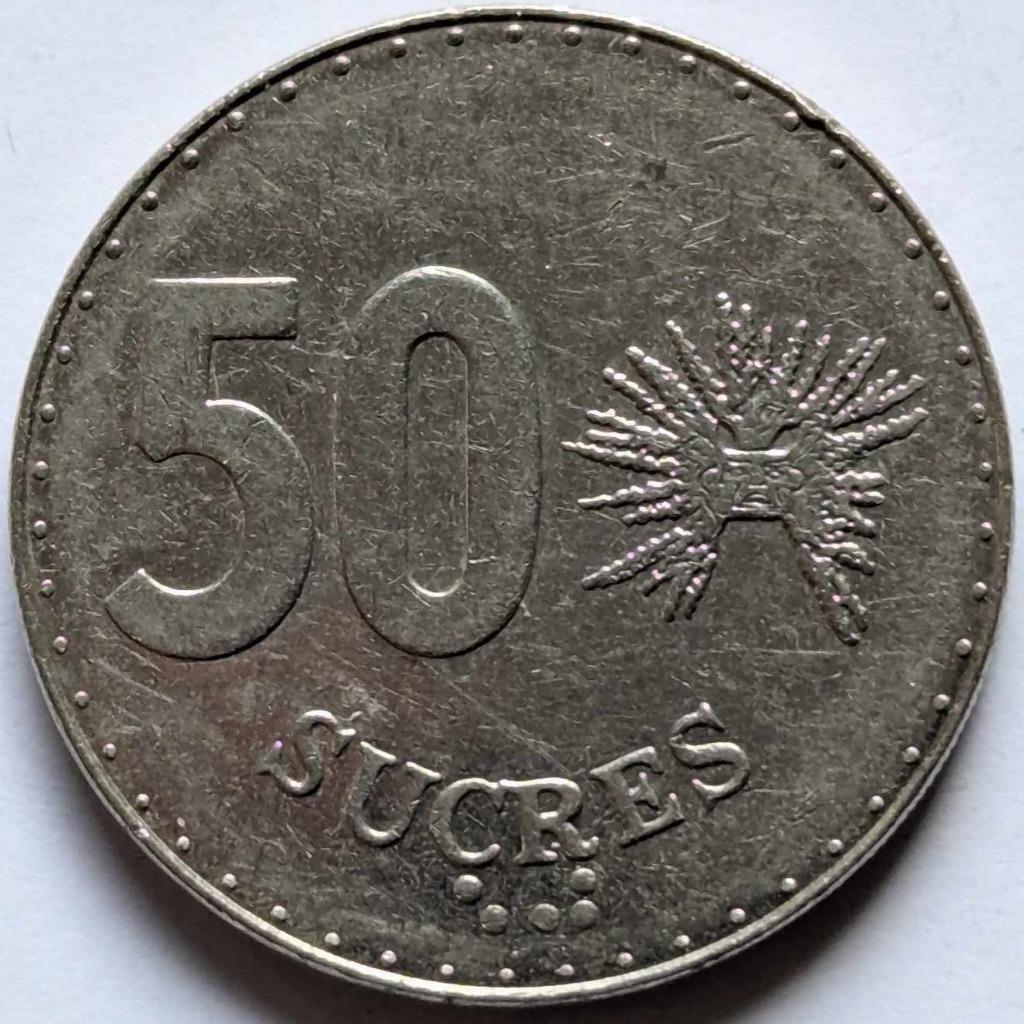 Ecuador - 50 sucres - 1991, Enlèvement, Amérique du Sud, Monnaie en vrac