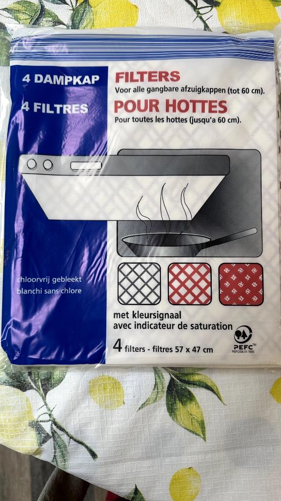Dampkap filters 57x47 cm URMA - pakket van 4 (nieuw), Ophalen, Nieuw