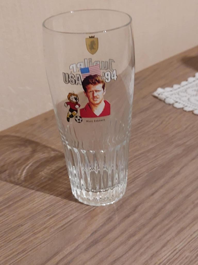 Bierglas / Marc Emmers / Rode Duivels / WK 1994 USA, Verzenden, Zo goed als nieuw, Bierglas