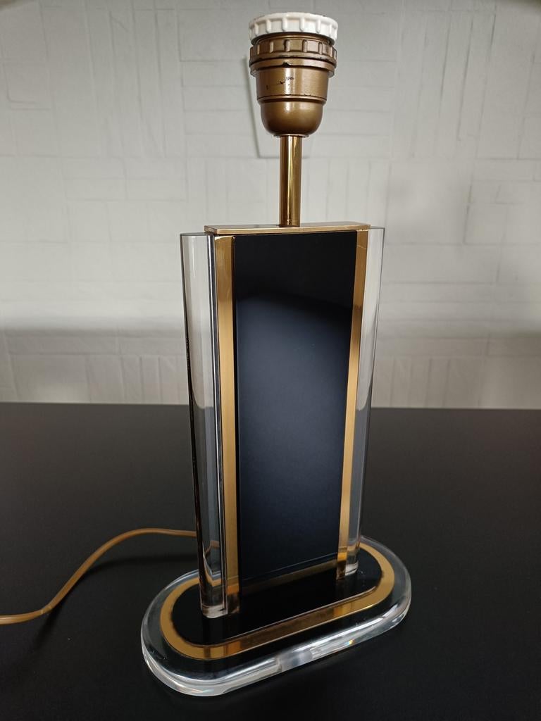 Vintage messing/plexiglas lampenvoet., Ophalen of Verzenden