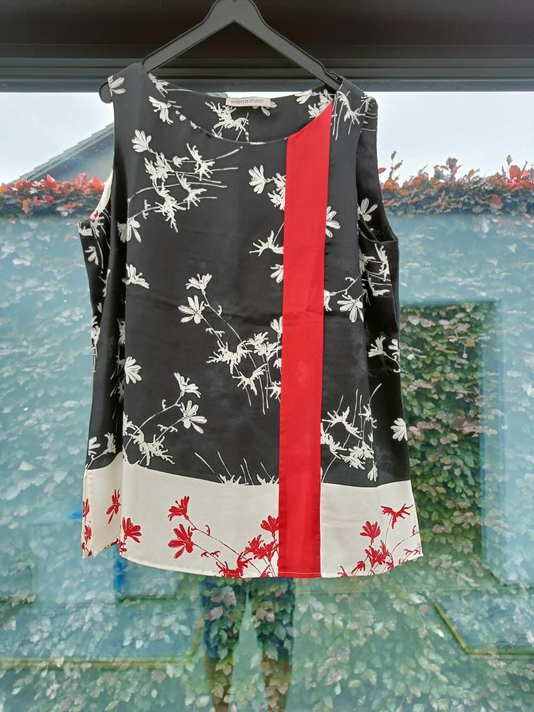T-shirt dames. Merk: Elena Miro. Maat: 44. Pure zijde., Elena Miro, Enlèvement ou Envoi, Noir, Taille 42/44 (L)