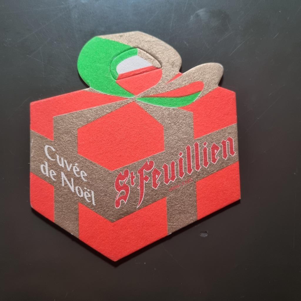 Sous Bock Cuvée de Noël St Feuillien (modèle 5), Collections, Enlèvement ou Envoi, Utilisé, Sous-bock, Autres marques