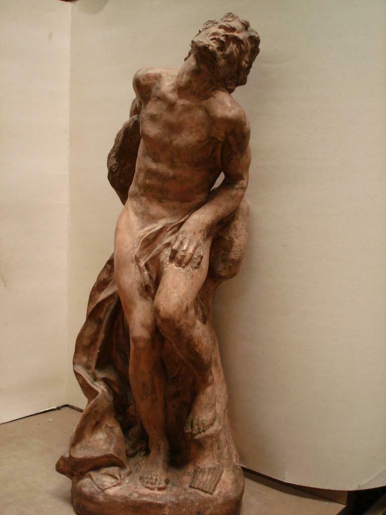 Charles DE BRICHY °1878-1912 terracotta beeld sater Marsyas, Ophalen