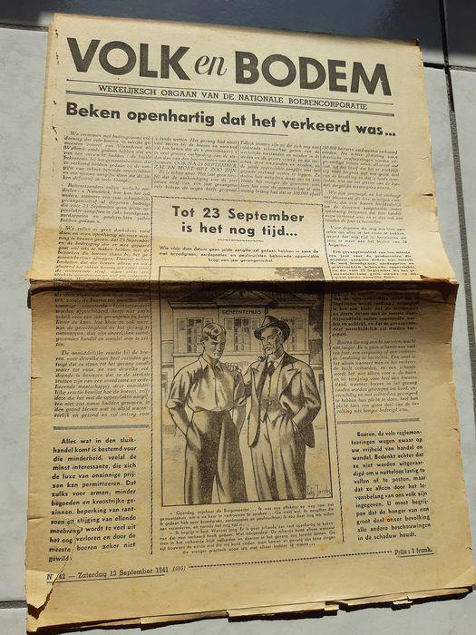 Gezocht: oude kranten Volk en Bodem, Verzamelen, Ophalen of Verzenden