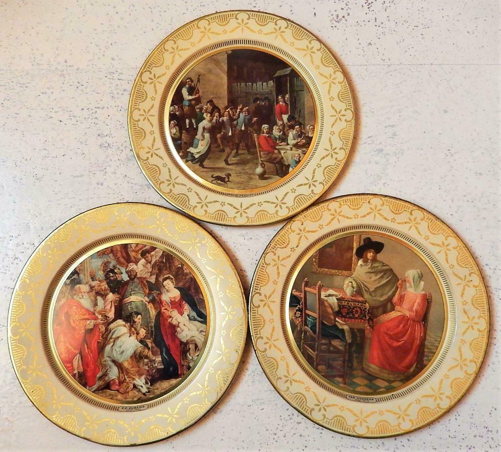 Vintage blikken bordjes schilders Rubens Vermeer Teniers, Enlèvement ou Envoi