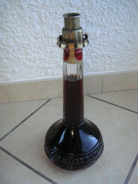 Lampe bougie. Bouteille de vin "ITALIEN" ».Vintage, Ophalen of Verzenden