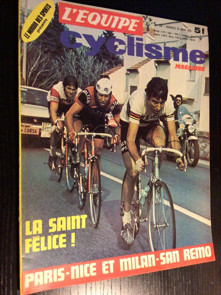 l'equipe magazine 1974 felice gimondi  pintens merckx, Verzenden, Zo goed als nieuw