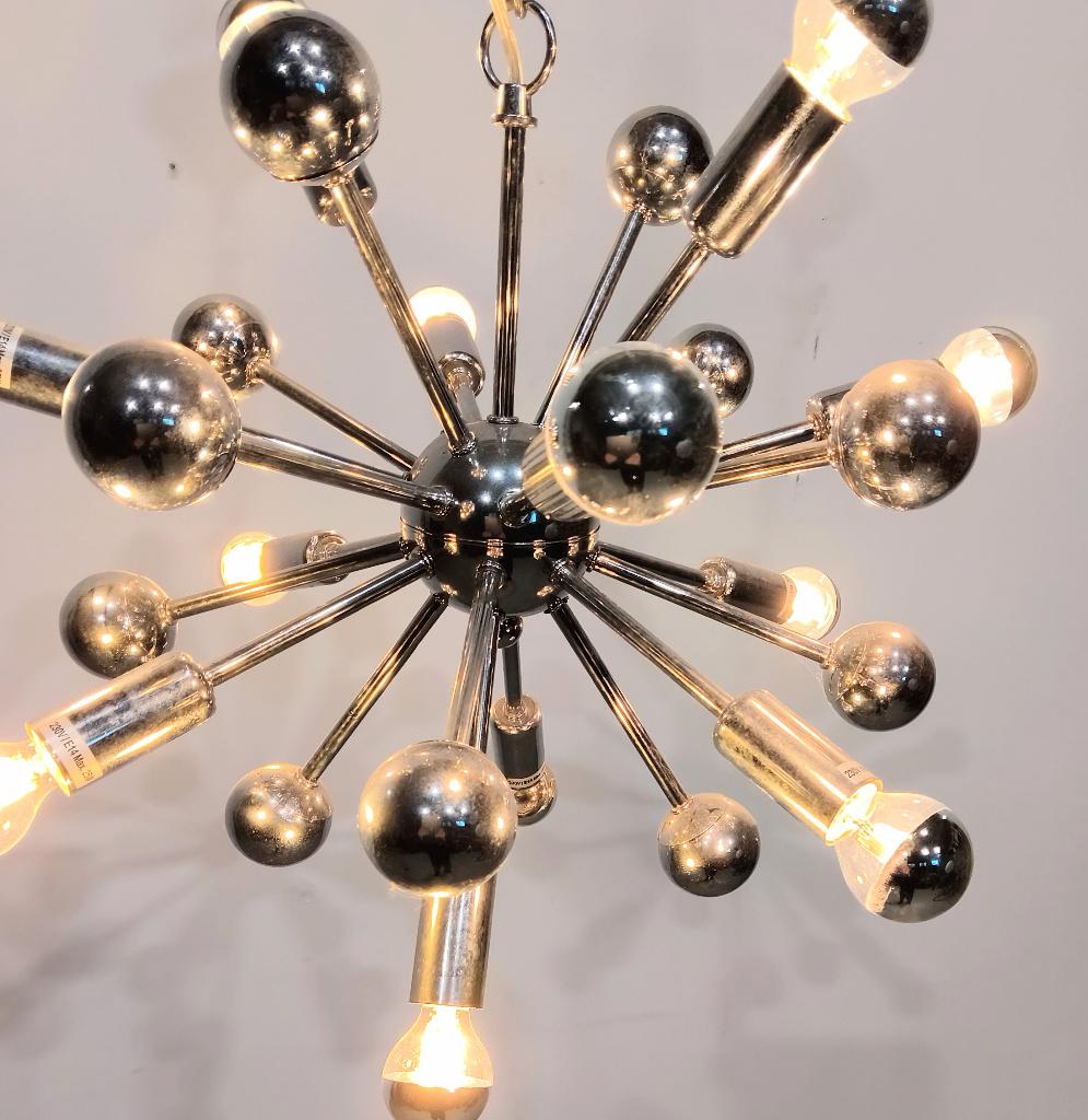 Vintage Sputnik kroonluchter (jaren 70), Ophalen, Metaal