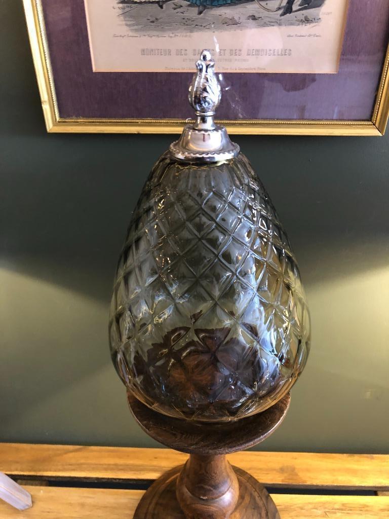 Prachtige Pine Apple Glazen Lampenkap voor pendel houder., Antiek en Kunst, Antiek | Verlichting, Ophalen of Verzenden